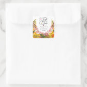 Rustieke Boho herfst bloemenbruiloft herfst in lie Vierkante Sticker (Tas)