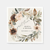 Rustieke Boho Herfst herfst bloemblaadje bruiloft Servet (Voorkant)