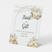 Rustieke Boho herfst Waterverf pompoen Reclamebord Met Voetstuk (Voorkant)