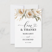 Rustieke Boho Ivory Floral Wedding Dank u Bedankkaart (Voorkant)