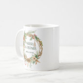 Rustieke Boho Kerstkrans Vakantie Koffie Mok (Voorkant links)