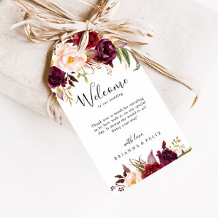 Rustieke Boho Kleurrijke Bloemen Bruiloft Welkom Cadeaulabel