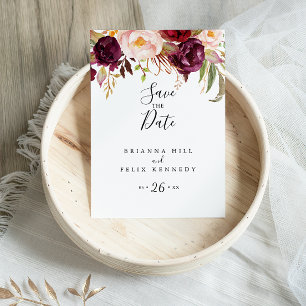 Rustieke Boho Kleurrijke Bloemen Save the Date Briefkaart