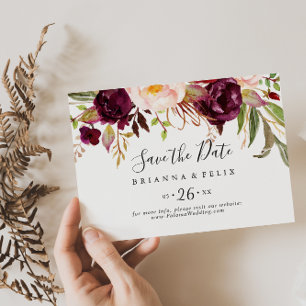 Rustieke Boho Kleurrijke Floral Horizontale Bruilo Save The Date