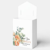 Rustieke boho koraal bloemen groen dank u bedankdoosjes (Geopend)