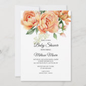 Rustieke Boho koraal perzik bloemen groen Kaart (Voorkant)