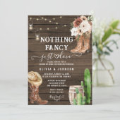 Rustieke Boho Laarzen Niets Fancy Alleen Liefde Tr Kaart (Staand voorkant)