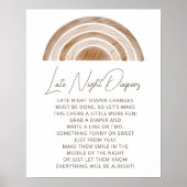 Rustieke Boho Late Night Luiers Baby shower spel Poster (Voorkant)