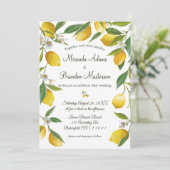 Rustieke Boho Lemon Zomer Bruiloft Kaart (Staand voorkant)