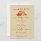 Rustieke Boho Lovebird Uil Paar Bruiloft Save The Date (Voorkant)