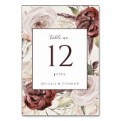 Rustieke Boho Marsala Crème Bloem Kaart (Voorkant)