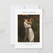 Rustieke Boho Moderne Couples Bruiloftsfoto Bedankkaart (Voorkant)