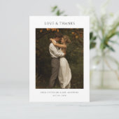 Rustieke Boho Moderne Couples Bruiloftsfoto Bedankkaart (Staand voorkant)