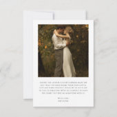 Rustieke Boho Moderne Couples Bruiloftsfoto Bruid Bedankkaart (Achterkant)