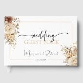 Rustieke Boho Neutral Floral bruiloft gastenboek (Voorkant)