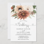 Rustieke Boho Neutral Floral Wedding Kaart (Voorkant)