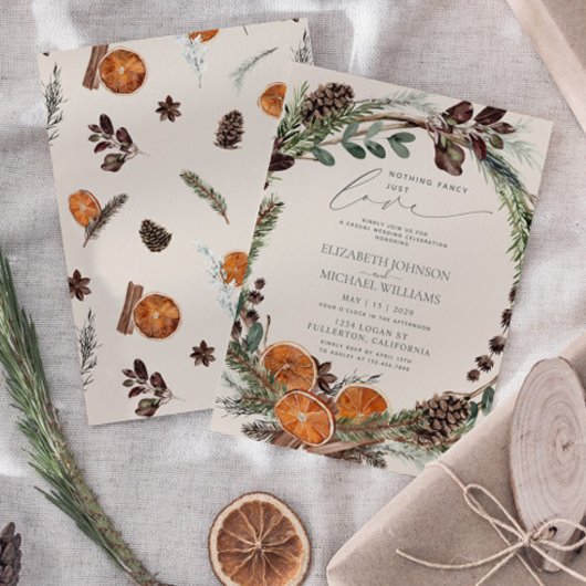 Rustieke Boho Niets Fancy Alleen Liefde Citrus Huw Kaart