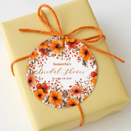 Rustieke Boho Oranje Herfst Bloem Wreah Vrijgezell Bedankjes Labels