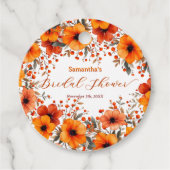 Rustieke Boho Oranje Herfst Bloemenkrans Bruidsfee Bedankjes Labels (Voorkant)