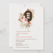 Rustieke Boho Pampas Grass Wedding Kaart (Voorkant)