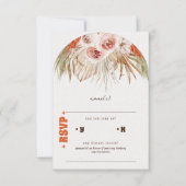 Rustieke Boho Pampas Grass Wedding RSVP Kaartje (Voorkant)