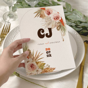 Rustieke Boho Pampas Grass Wedding Save The Date