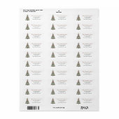 Rustieke Boho Peach Green Christmas Tree Ornamente Etiket (Full Sheet)