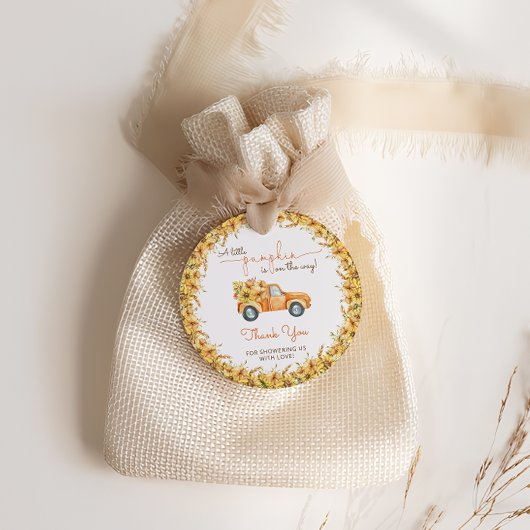 Rustieke Boho Pompoen Herfst Bloemen Baby shower Bedankjes Labels