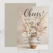 Rustieke Boho Proost Neutrale Bloemen Uitnodiging (Voorkant / Achterkant)