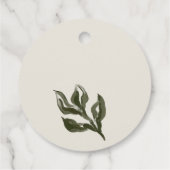 Rustieke Boho Retro Boog Groene Botanische Huwelij Bedankjes Labels (Achterkant)