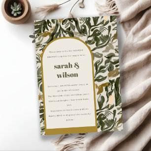 Rustieke Boho Retro Groene Botanische Koppels Douc Kaart