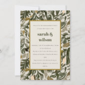 Rustieke Boho Retro Groene Botanische Verloving Kaart (Voorkant)