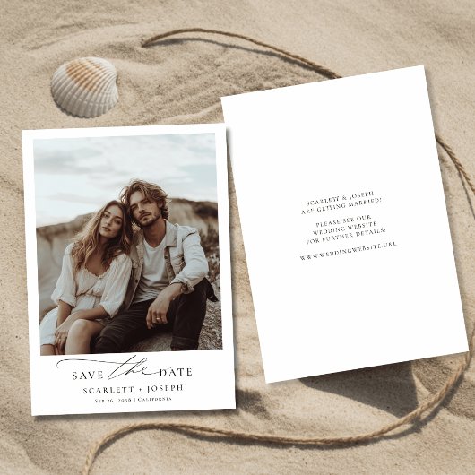 Rustieke Boho Romantische Minimalistische Trouwfot Save The Date