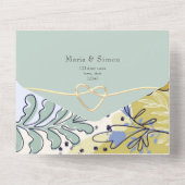 Rustieke Boho Sage Gele bruiloft All In One Uitnodiging (Achterkant)