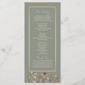 Rustieke Boho Sage Green Wedding Programma (Achterkant)