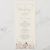 Rustieke Boho Sage Green Wedding Programma (Voorkant)