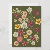 Rustieke Boho Salie Groene Wilde Bloem Baby Shower Kaart (Achterkant)