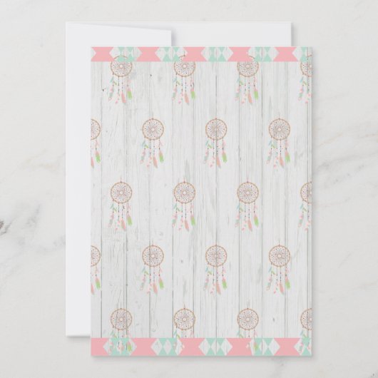 Rustieke Boho Stam Vier Wild 4de Verjaardag Kaart (Achterkant)