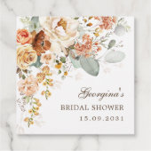 Rustieke Boho Terracotta Bloem Bruidsdouche Bedankjes Labels (Achterkant)