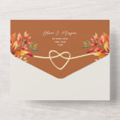 Rustieke Boho Terracotta Herfst Bruiloft All In One Uitnodiging (Achterkant)