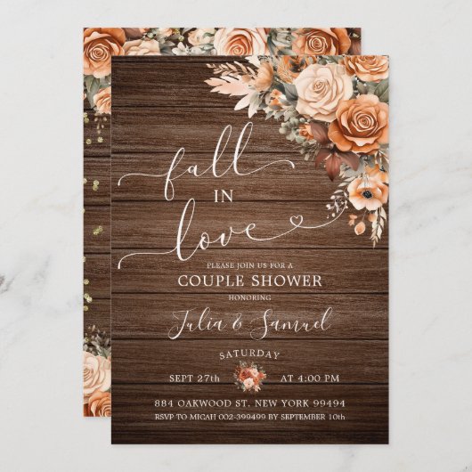 Rustieke Boho Terracotta Herfst in Love Couple Sho Kaart (Voorkant / Achterkant)