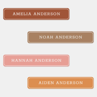 Rustieke Boho Terracotta Waterdichte Naamlabel Labels