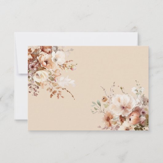 Rustieke Boho Tuin Bruiloft Maaltijd Keuze RSVP Ka (Achterkant)