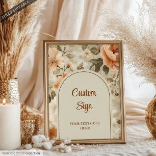 Rustieke Boho Verbrande Oranje Ivoor Salie Bloemst Poster