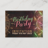 Rustieke Boho Verjaardagsfeest Mini Uitnodiging Ka (Voorkant)