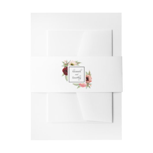 Rustieke Boho Waterverf Bloem Bruiloft Uitnodigingen Wikkel (Voorkant Voorbeeld)