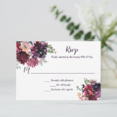 Rustieke Boho Waterverf Bloemen RSVP (Staand voorkant)