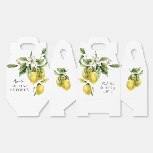 Rustieke Boho Waterverf Citroenen Bruidsuitnodigin Bedankdoosjes (Ongevouwen)