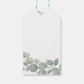 Rustieke Boho Waterverf Eucalyptus Bruiloft Cadeaulabel (Achterkant)