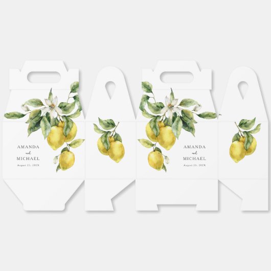 Rustieke Boho Waterverf Lemons bruiloft Bedankdoosjes (Ongevouwen)